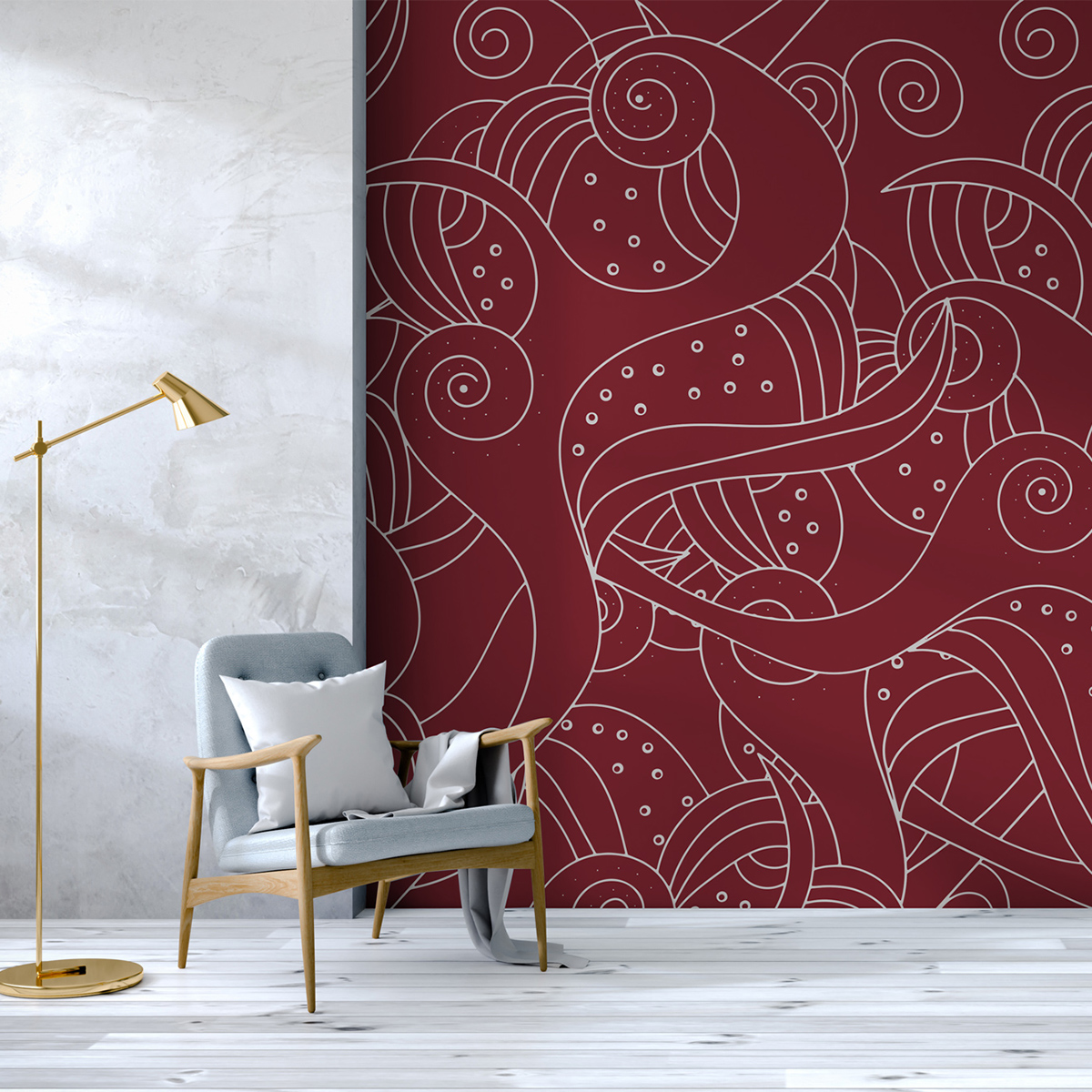 Tapet twisted game burgundi, dream prints 